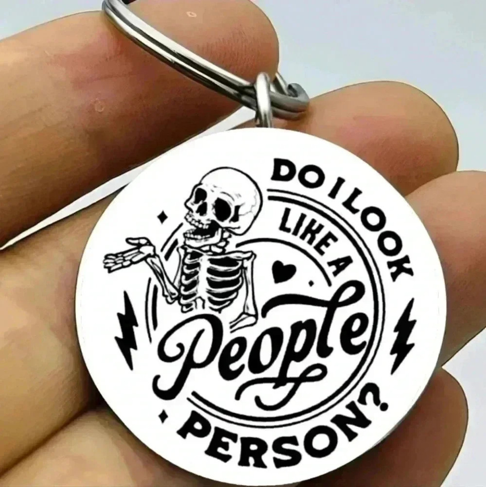 Skelton do I look like a people person funny Keychain